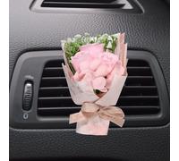 sourcing map Pink Small Bouquet Car Air Freshener Vent Clips, Mini Decorative Rose Bouquet with Fragrance Diffuser for Women, Automotive Air Freshener Decoration, Style 1