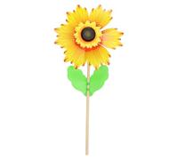 sourcing map Pinwheels 9.5" Wind Spinner Gradient Color Sunflower Pinwheels 6 Leaves Wooden Windmill with Sunflower Wooden Sticks for Garden Yard Patio Lawn Outdoor Party Favors Gifts, Yellow