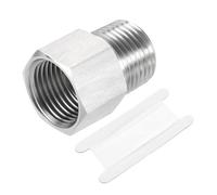 sourcing map Pipe Fitting Reducing Adapter, 1/2" NPT Male x G1/2" Female 304 Stainless Steel Reducer Connectors for Water Oil Air Pressure Gauge, Silver