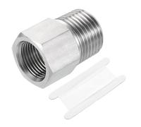 sourcing map Pipe Fitting Reducing Adapter, 1/2" NPT Male x G3/8" Female 304 Stainless Steel Reducer Connector for Water Oil Air Pressure Gauge, Silver