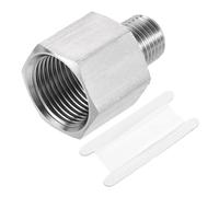 sourcing map Pipe Fitting Reducing Adapter, 1/4" NPT Male x M20 Female 304 Stainless Steel Reducer Connector for Water Oil Air Pressure Gauge, Silver