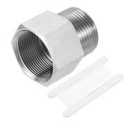 sourcing map Pipe Fitting Reducing Adapter, 1" NPT Male x M33 Female 304 Stainless Steel Reducer Connector for Water Oil Air Pressure Gauge, Silver