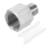 sourcing map Pipe Fitting Reducing Adapter, 3/8" NPT Male x M22 Female 304 Stainless Steel Reducer Connector for Water Oil Air Pressure Gauge, Silver
