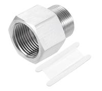 sourcing map Pipe Fitting Reducing Adapter, M25 Male x 3/4" NPT Female 304 Stainless Steel Reducer Connector for Water Oil Air Pressure Gauge, Silver