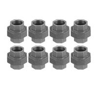 sourcing map Pipe Fittings Union, 3/4 Inch Malleable Cast Iron Union Threaded for Vintage Retro Industrial Pipe, Furniture and DIY Decor Black, 8Pcs