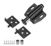 sourcing map Pivot Hinge, 35 x 32 mm Heavy Duty Stainless Steel Concealed Shaft Door Hinges with Single Head Magnetic Catch and Bushing Kit for Furniture Cabinets Wood Doors, Black