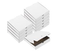 sourcing map Pizza Box, 10pcs 7 x 7 Inches - Cowhide Paper Mini Pizza Boxes, Square Corrugated Storage Container for Cake Cookies Pizza Party (White)