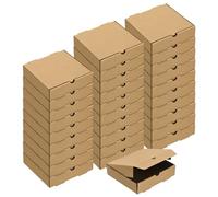 sourcing map Pizza Box, 50pcs 6 x 6 Inches - Cowhide Paper Mini Pizza Boxes, Square Corrugated Storage Container for Cake Cookies Pizza Party (Brown)