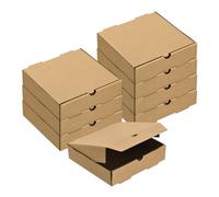 sourcing map Pizza Box, 8pcs 12 x 12 Inches - Cowhide Paper Mini Pizza Boxes, Square Corrugated Storage Container for Cake Cookies Pizza Party (Brown)