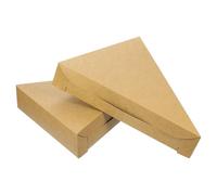 Sourcing Map Pizza Boxes, 24 Pcs 9.65 x 7.09 x 1.77 Inch Mini Pizza Slice Storage Container, Triangle Pizza Slice Box, Blank Packaging Carton For Pizza Party (Brown)