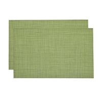 sourcing map Place Mats 450x300mm Table Mats Set of 2 PVC Washable Woven Placemat Grass Green