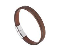 sourcing map Plain Leather Bracelets Buckle Bangle,8" Silver Magnetic Buckle Leather Snap Bracelets Adjustable Blank Wrist Cuffs DIY Craft Wristbands for Men Women Stamping Jewelry Making