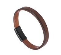 sourcing map Plain Leather Bracelets Buckle Bangle,9" Black Magnetic Buckle Leather Snap Bracelets Adjustable Blank Wrist Cuffs DIY Craft Wristbands for Men Women Stamping Jewelry Making