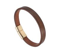 sourcing map Plain Leather Bracelets Buckle Bangle,9" Gold Magnetic Buckle Leather Snap Bracelets Adjustable Blank Wrist Cuffs DIY Craft Wristbands for Men Women Stamping Jewelry Making