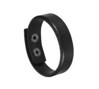 sourcing map Plain Leather Bracelets Buckle Leather Snap Bracelets Adjustable Blank Wrist Cuffs DIY Craft Wristbands for Men Women Jewelry Making, Black