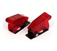 sourcing map Plastic 12mm Toggle Switch Spring Loaded Cover Protection Cap 2pcs Red