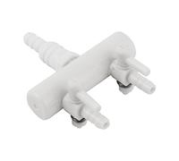 sourcing map Plastic Aquarium 2-Way Air Flow Pump Tubing Splitter Control Valve White