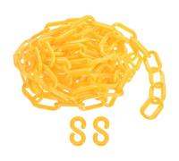 sourcing map Plastic Chain Links, 1.4-Inch 10 Foot Plastic Barrier Chain Safety Chains Safety Barrier Chains with S-hooks for Crowd Control Queue Line Fence Gate Decoration, Yellow
