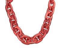 sourcing map Plastic Chain Necklace, 39 Inch Hip Hop Rapper Chunky Chain Fake Thick Gold Chains Jewelry Party Costume Necklace Accessory for Men Women (Red)