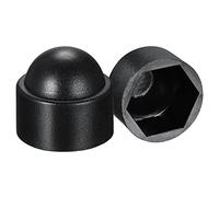 sourcing map Plastic Dome Nut Protection Cap Covers, M12 Nut Cover Black 100pcs