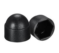 sourcing map Plastic Dome Nut Protection Cap Covers, M8 Nut Cover Black 50pcs