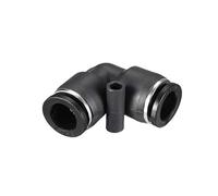 sourcing map Plastic Elbow Push to Connect Tube Fitting 10mm Tube OD Pneumatic Air Push Fit Lock Fitting Black 2pcs