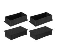 sourcing map Plastic Furniture Leg Caps, 4Pcs 50x100mm Rectangle Chair Leg Tips Caps with Edges, Furniture Foot End Cap Cover Floor Protector for Table, Chair, Machinery Equipment Feet, Black