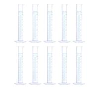 sourcing map Plastic Graduated Cylinder, 50ml Measuring Cylinder, Test Tube Beakers, 2-Sided Metric Marking, Clear Hex Base for Lab Home 10Pcs
