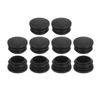 sourcing map Plastic Hole Plugs, 12Pcs 18x32mm Round Pipe Tubing End Cap, Pipe Tube Insert Cap, Table Chair Leg Hole Covers for Table Chair Legs, Metal Tubing, Fences, Black