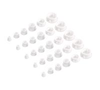 sourcing map Plastic Hole Plugs, 155Pcs 6 Sizes 5/6/8/10/13/25mm Flush Type Panel Snap in Knockout Locking Plugs for Furniture Panels, White