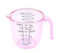 sourcing map Plastic Kitchen Flour Sugar Milk Measurement Beaker Measuring Cup Mug 300ml Clear Pink