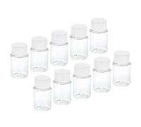sourcing map Plastic Lab Chemical Reagent Bottle 20ml/0.7oz Wide Mouth Sample Sealing Liquid Storage Container 10pcs