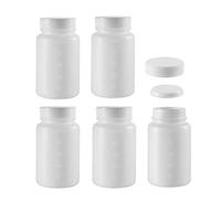 sourcing map Plastic Lab Chemical Reagent Bottle 250ml/8.5oz Wide Mouth Sample Sealing Liquid Storage Containers 5pcs