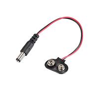 sourcing map Plastic Male DC Power to 9V Battery Clip Connector Cable 2.1 x 5.5mm 2 Pcs