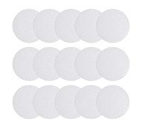 sourcing map Plastic Mesh Canvas Sheet 7.7cm/ 3" White Round Blank Canvas for Embroidery Needlepoint, Knit Crochet Mesh, Pack of 30