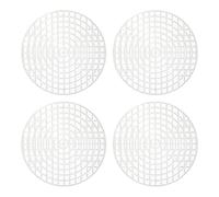 sourcing map Plastic Mesh Canvas Sheet 9.6cm/ 3.8" White Round Blank Canvas for Embroidery Needlepoint, Knit Crochet Mesh, Pack of 4