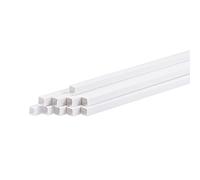 sourcing map Plastic Model Tube ABS Square Tubes 6mmx6mmx250mm White Easy Processing for Architectural Model Making DIY 10 Pack