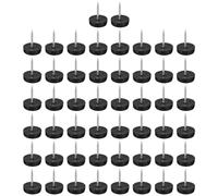 sourcing map Plastic Nail-On Furniture Glides 100Pcs 13.5mm Dia Table Chair Sofa Leg Floor Protectors for DIY Furniture Table Chair Sofa Couch, Black