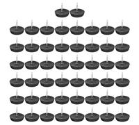 sourcing map Plastic Nail-On Furniture Glides 50Pcs 17mm Dia Table Chair Sofa Leg Floor Protectors for DIY Furniture Table Chair Sofa Couch, Black