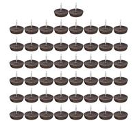 sourcing map Plastic Nail-On Furniture Glides 50Pcs 17mm Dia Table Chair Sofa Leg Floor Protectors for DIY Furniture Table Chair Sofa Couch, Brown