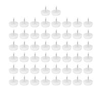 sourcing map Plastic Nail-On Furniture Glides 50Pcs 21.5mm Dia Table Chair Sofa Leg Floor Protectors for DIY Furniture Table Chair Sofa Couch, White