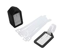 sourcing map Plastic Name Message Bags Backpack Luggage Tag 10 Pcs Black White