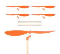 sourcing map Plastic Propeller, Propeller Props Blade with 12" Wood Rod Helicopter Kit 7" Fold Resistant for STEM Activities Powered Airplanes DIY Science(Orange, Pack of 5)