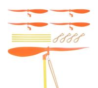 sourcing map Plastic Propeller, Propeller Props Blade with 9" ABS Rod Rubber Band Helicopter Kit 7" Fold Resistant for STEM Activities Powered Airplanes DIY Science(Orange, Pack of 5)