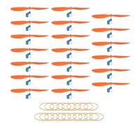 sourcing map Plastic Propeller, Propeller Props Blade with Rubber Band Hooks Helicopter Kit 5" Fold Resistant for STEM Activities Powered Airplanes DIY Science(Orange, Pack of 20)
