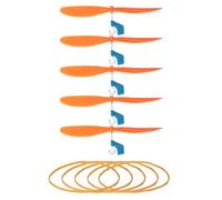 sourcing map Plastic Propeller, Propeller Props Blade with Rubber Band Hooks Helicopter Kit 5" Fold Resistant for STEM Activities Powered Airplanes DIY Science(Orange, Pack of 5)