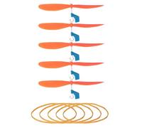 sourcing map Plastic Propeller, Propeller Props Blade with Rubber Band Hooks Helicopter Kit 5" Fold Resistant for STEM Activities Powered Airplanes Science(Orange, Pack of 10)