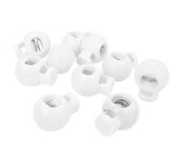 sourcing map Plastic Rope Cord Locks Ends Stoppers 6mm x 5mm 10pcs White