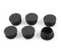 sourcing map Plastic Round Caps Blanking End Tube Pipe Inserts 32mm Dia 6 Pcs Black