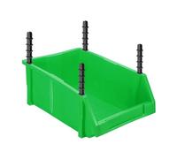 sourcing map Plastic Shelf Bins 13.8" x 8.7" x 5.9" Wall Mounted Storage Bins Stackable Storage Box Organizer for Garage Closet Drawer Organization, Green
